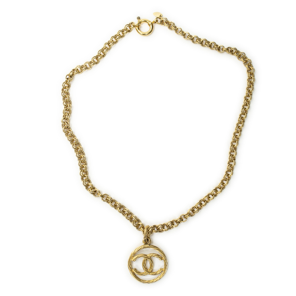 Chanel Large CC Round Pendant Chain Necklace - Picture 1 of 3
